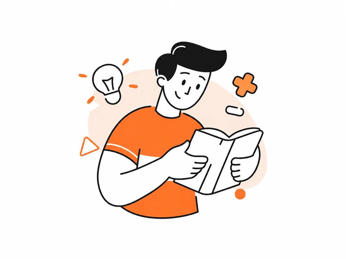 Ученик читает книгу